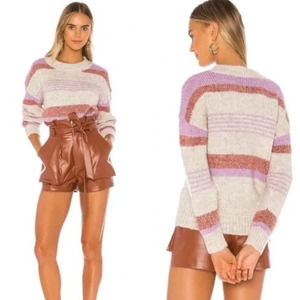 Heartloom Cecily Stripe Sweater Revolve Women's Small‎ Cream Lavender Rust